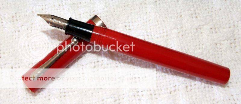 A nice old red Sheaffer No-Nonsense pen with 3 nibs in original box