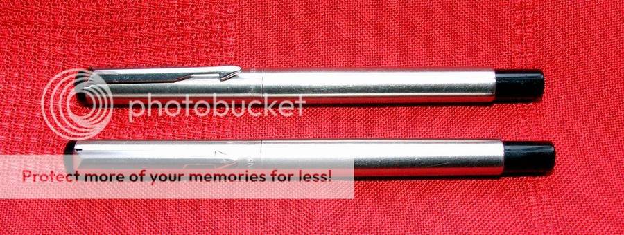 Parker Vector Fountain Pen and Roller Ball Pen Set, black and brushed steel