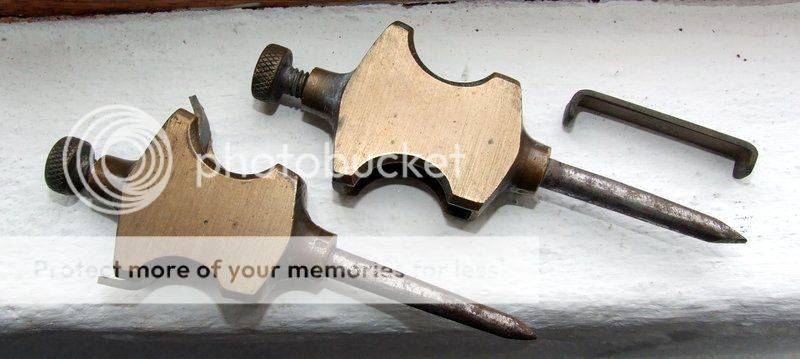 Vintage pair of brass and steel TRAMMEL POINTS