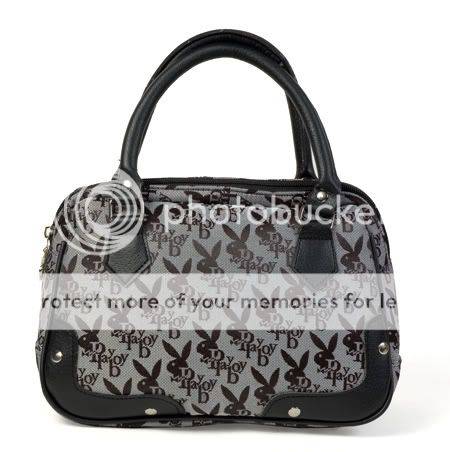 P123 Playboy Bunny Black Fabric Hand Carry Bag