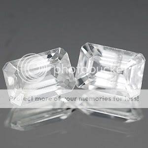 AAA 1.79 Ct.**(2 Pieces)** Octagon Cut Natural White Zircon PAIR! - 100% Money Back Guarantee!