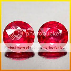 LOVELY 2.45Cts .MATCHED**2pcs** PAIR 6.0MM.TOP BLOOD RED RUBY LOT - SEE ALL MY ITEMS