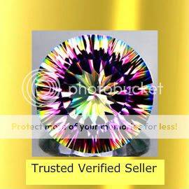 SUPERB! 8.33Cts**(1 Pc)**Round Concave Cut 14mm Natural Rainbow Mystic Quartz  - Exact Pics!