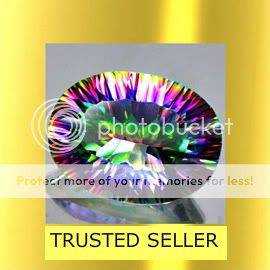 STUNNING! AAA 8.41Cts*** Oval Concave Cut  Natural Rainbow Mystic Quartz Gemstone  - Exact Pic!