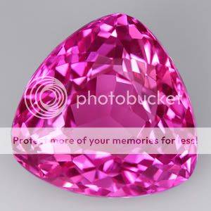 34.80 CT. MAJESTIC TOP PINK TRILLION CUT AAA BRAZIL TOPAZ - Exact Photos!