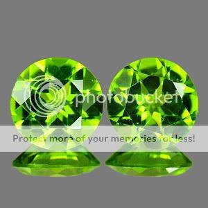 PERIDOT **1.85Cts.**(2 Pieces)**Calibrated** Dazzling Natural Green Peridot PAIR! - 100% Natural!