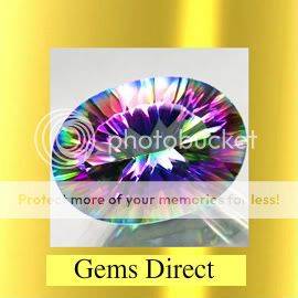 STUNNING! AAA 11.78Cts*** Oval Concave Cut  Natural Rainbow Mystic Quartz Gemstone  - Exact Pic!