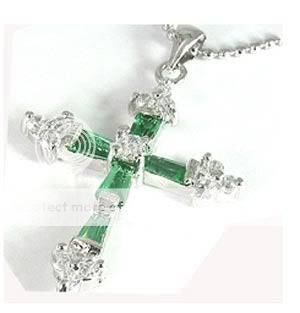 Stunning CZ and 18kgp CROSS necklace