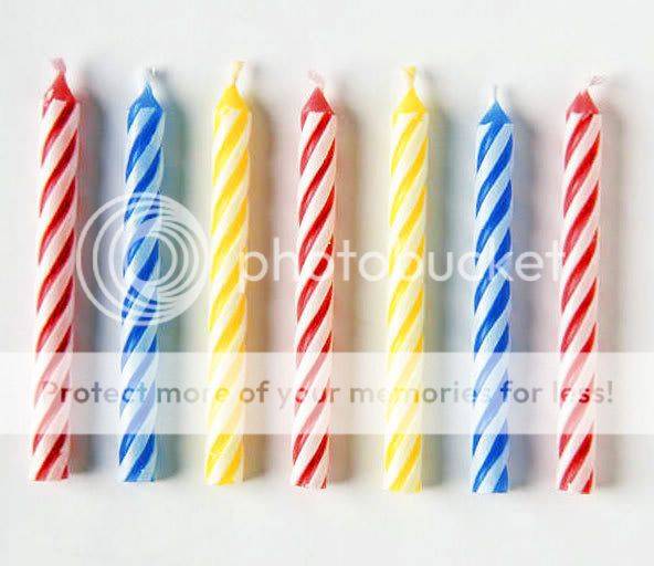100 mixed colour birthday cake candles