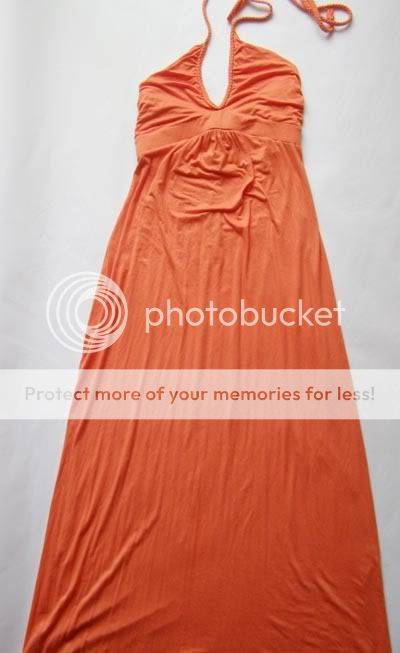 STUNNING ORANGE HALTERNECK MAXI_DRESS!!