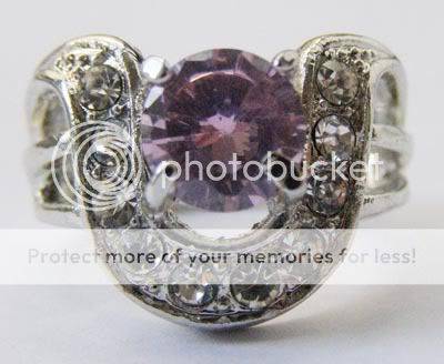 Stunning light pink CZ 18k white gold ring