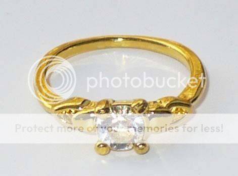 Handcrafted CZ gold tone plated ring