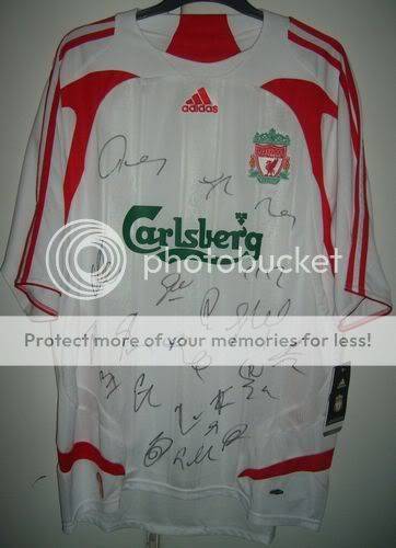 LIVERPOOL FC 2007/08 SHIRT SIGNED BY SQUAD TORRES-RAFA-KUYT