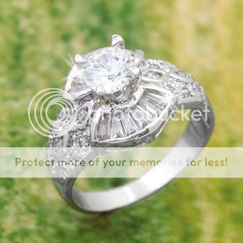 R164 Gorgeous Round Cut Simulated Diamond Engagement Wedding Ring Size 6 1/2