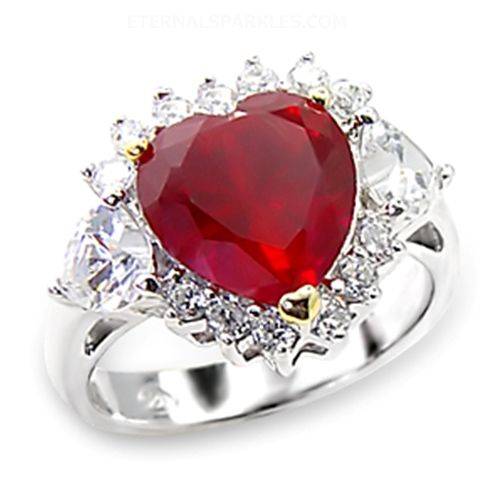 925 Silver Ruby Simulant Ring