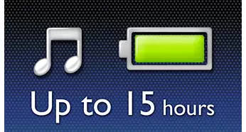 Enjoy up to 15-hour music playback