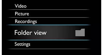 Folder view to organize and view media files like on your PC