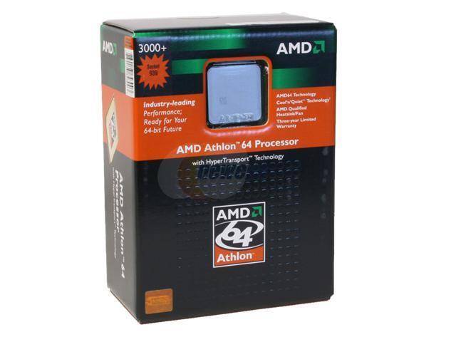 Brand New AMD Athlon 64 3000+ 1GHz HT Socket 939 E6 Processor - Retail Boxed