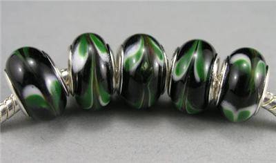 5pcs Silver Muran Glass Beads charm Fit Pandora