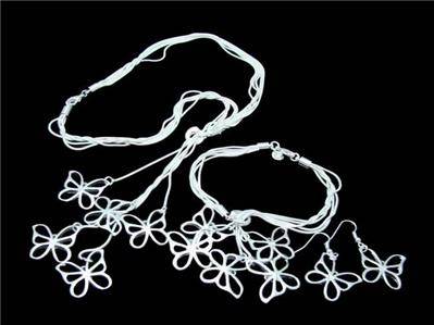 .925 STERLING SILVER BUTTERFLY NECKLACE & BRACELET SET