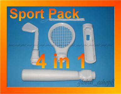 Wii Tennis Racket Golf Club Baseball Bat Sports Pack