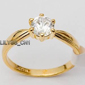 0.70 ct Simulated Diamond 18K GP CZ Ring 023RG Sz 8