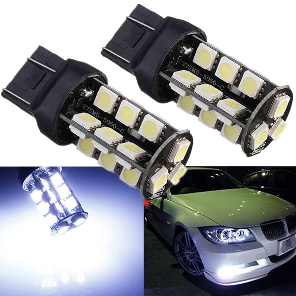 2 x T20 7443 Canbut Error Free 27 SMD 5050 LED Signal Light Bulbs