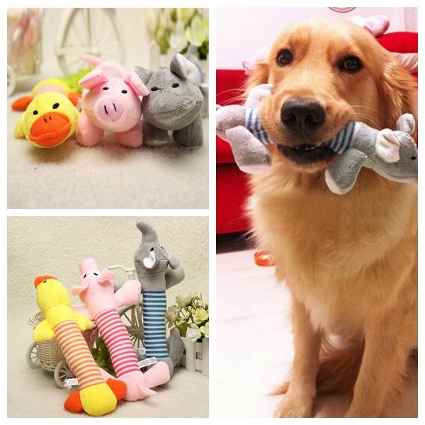 Funny Dog Puppy Sound Chew Toys Plush Pet Squeaky Cat Dog Play Toys