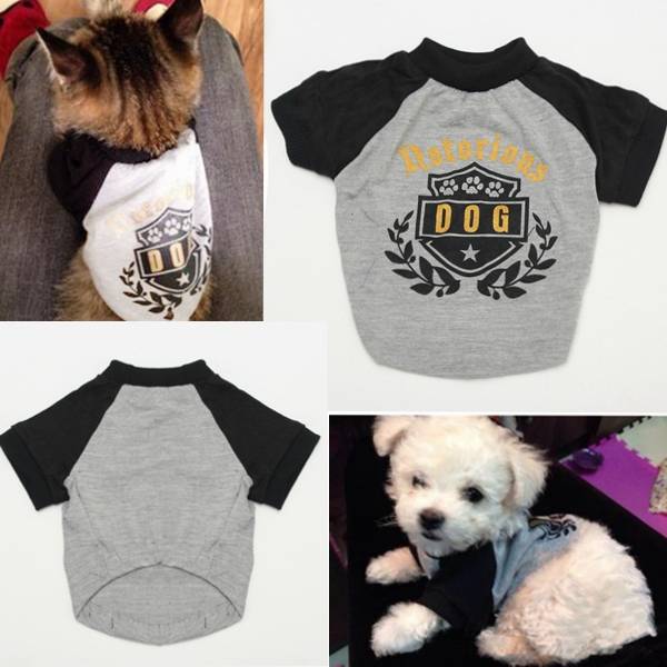 Summer Dog Cat Shirt Puppy Cotton Blend T Shirt Clothes Pet Apparel Costume Grey