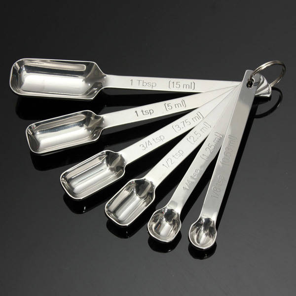 6pcs DIY Spice Measuring Spoons Nesting Stainless Steel