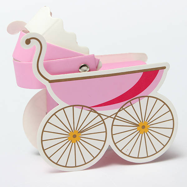 10Pcs Baby Stroller Shape Gift Box Wedding Baby Shower Party Favor Decoration Gift Boxes