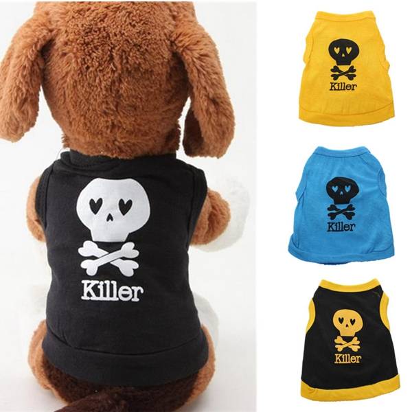 Skull Summer Cool Puppy Small Dog Cat Pet Vest T-Shirt Clothes