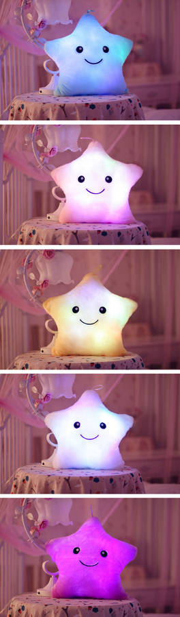 colorful LED star shape throw pillow