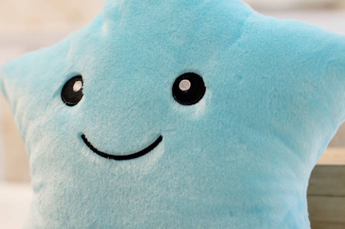 colorful LED star shape throw pillow