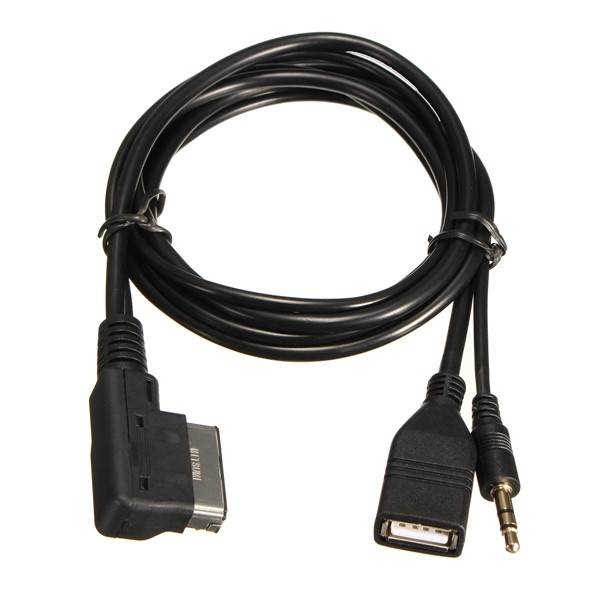 Car AMI MDI Music USB Charger 3.5mm Jack AUX Audio Cable For Audi A3 A5 S5