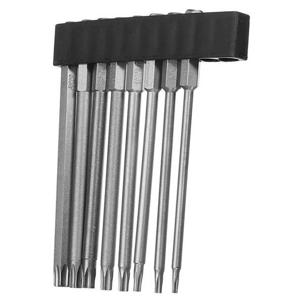 8pcs T8-T40 100mm Magnetic Torx Screwdriver Bits