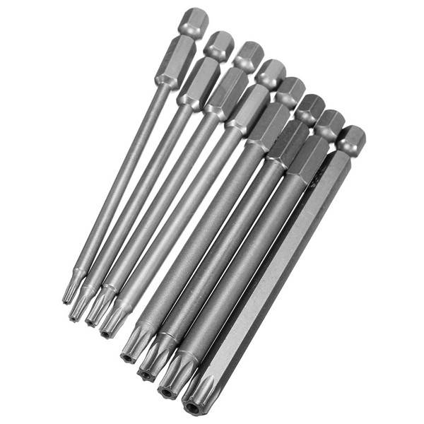8pcs T8-T40 100mm Magnetic Torx Screwdriver Bits