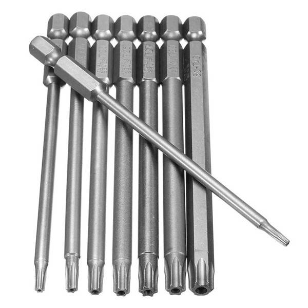 8pcs T8-T40 100mm Magnetic Torx Screwdriver Bits