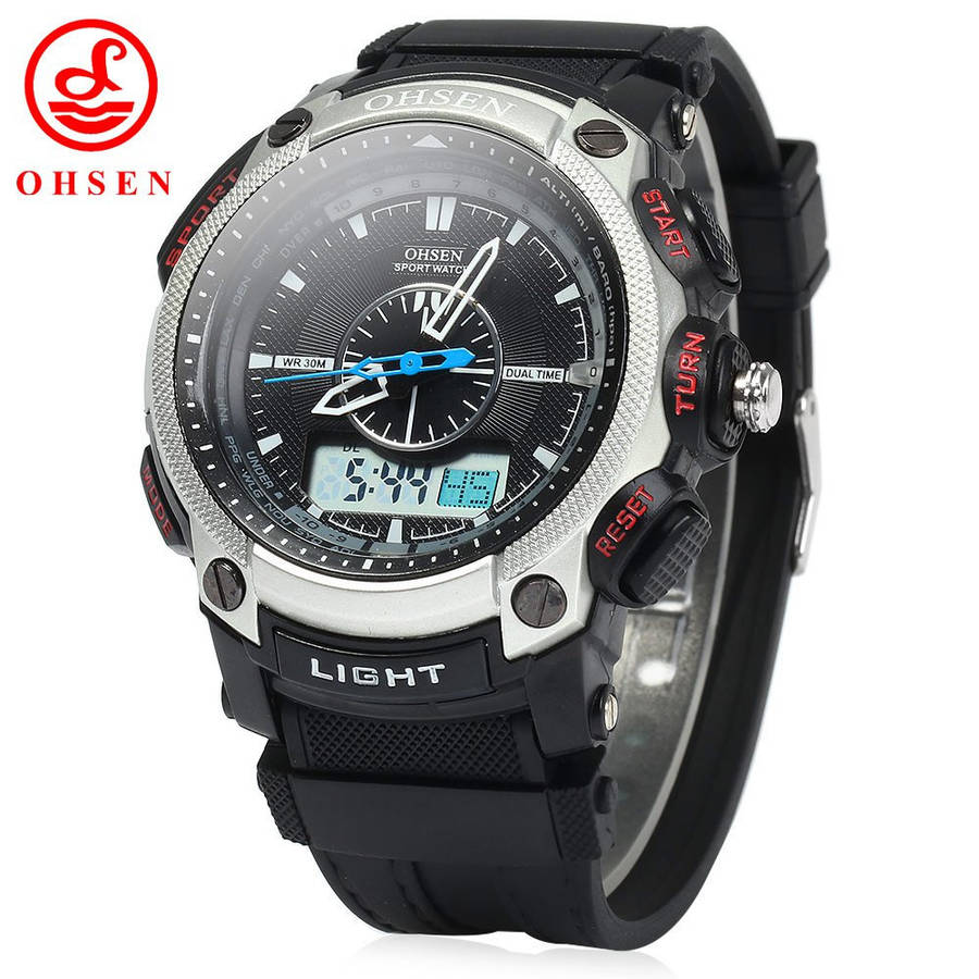 OHSEN AD1209 Analog Digital Double Display Waterproof Men Sport Watch