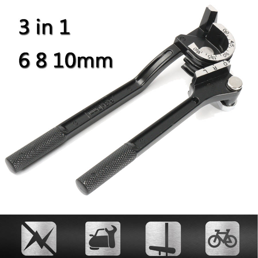 3 in 1 Black Pipe Bender Device Tube Pipe Bending Tool Three Slots 6 8 10mm Brass Tube Stainless St
