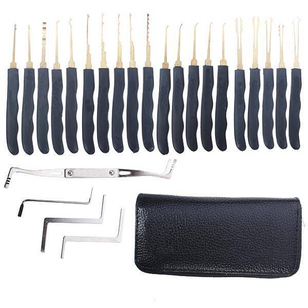 24pcs Single Hook Lock Pick Set Locksmith Tools Lock Pick Kit