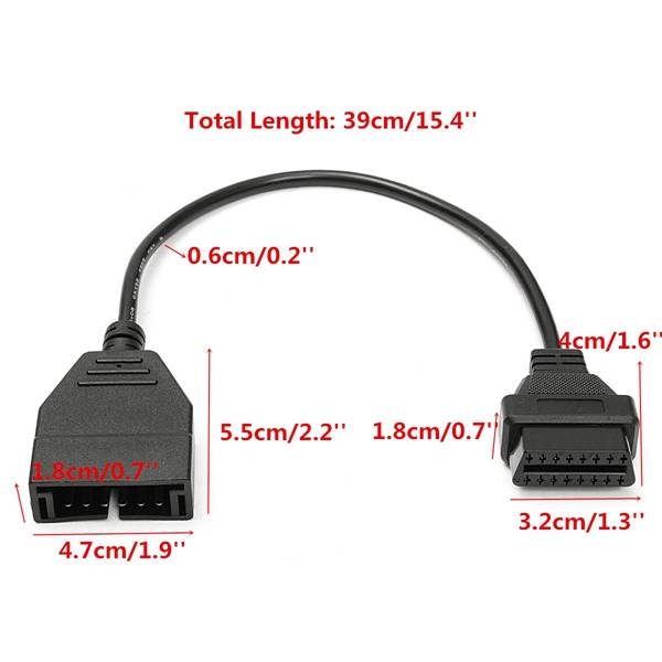 12 Pin to OBD1 OBD2 16 Pin Convertor Adapter Cable for GM Diagnostic Scanner Car
