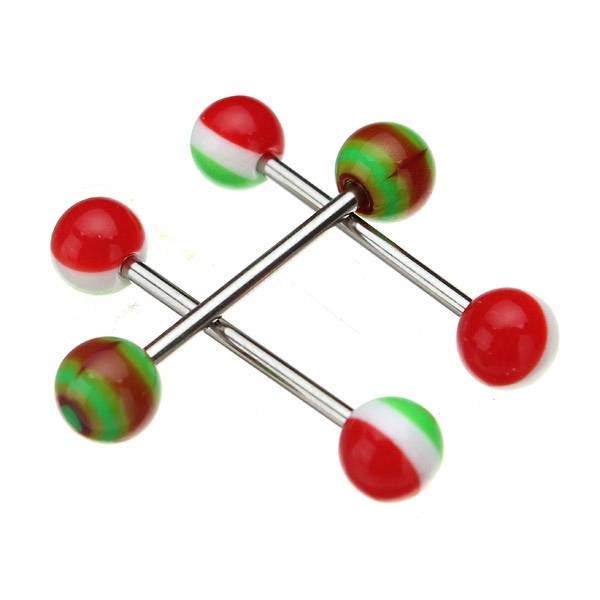  Tongue Barbell Bar Rings, Piercing Body Jewelry Rings