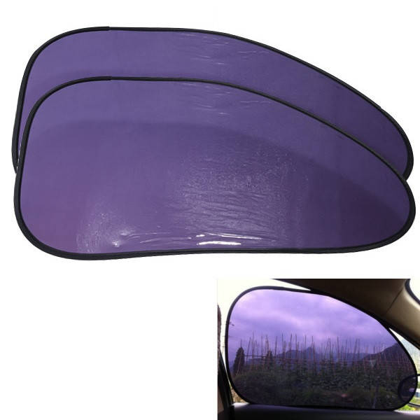 1 Pair 60x36cm UV PVC Steel Ring Car Side Window Shade Protection Sun Block