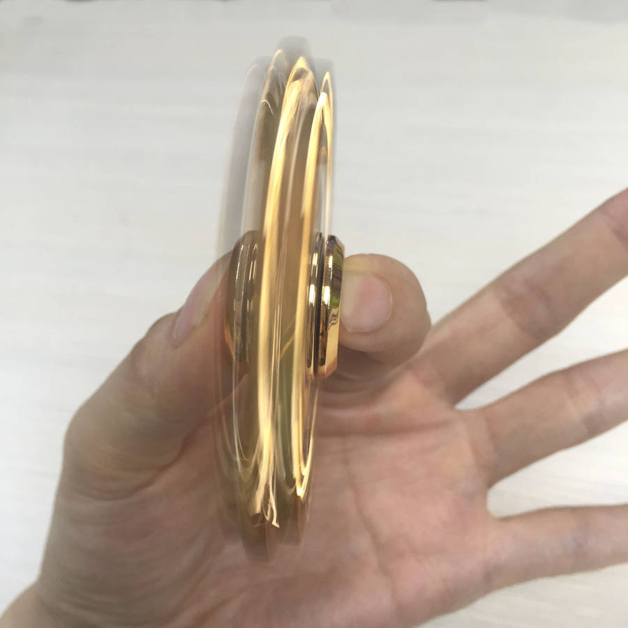 Aluminum Alloy Fidget Hand Spinner Gold Tri-Spinner Fidget