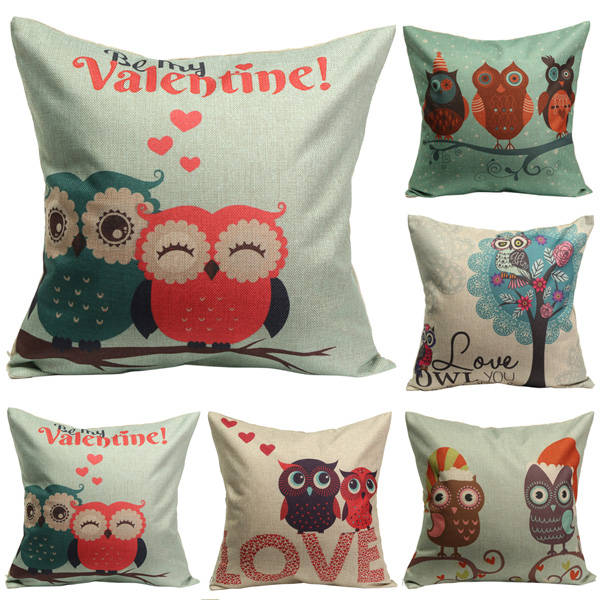 Christmas Series Owl Series Pillow Case Square Cushion Cover Home Sofa Car Decor
