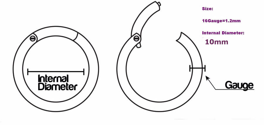 10mm Stainless Steel Hoop Ring Ear Lip Nose Septum Segment Body Jewelry