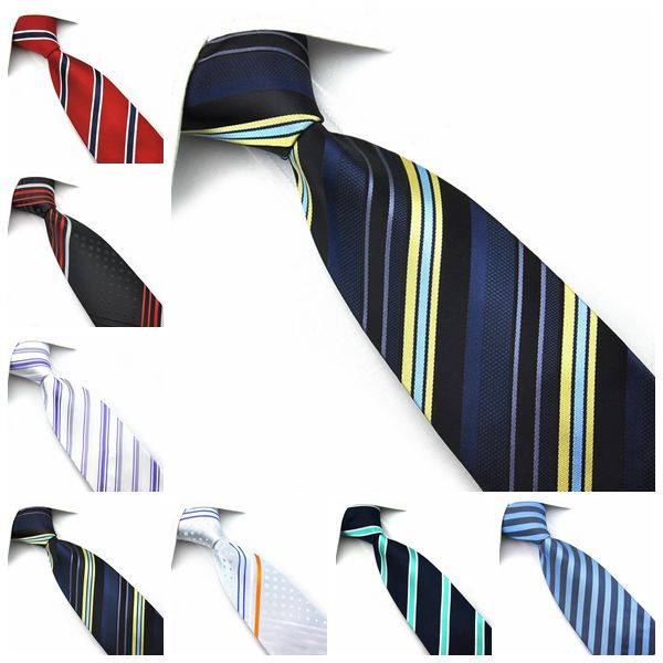 PenSee Mens Tie Jacquard Woven Silk Twill Stripes & Plaids Neckties -Various Colors