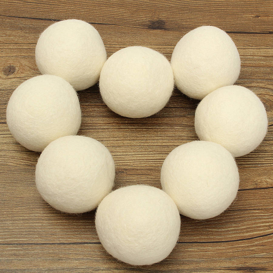 8pcs XL Wool Dryer Ball Reusable Natrual Fabric Softener Balls for Clothes Drying Machine