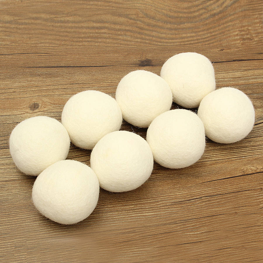8pcs XL Wool Dryer Ball Reusable Natrual Fabric Softener Balls for Clothes Drying Machine